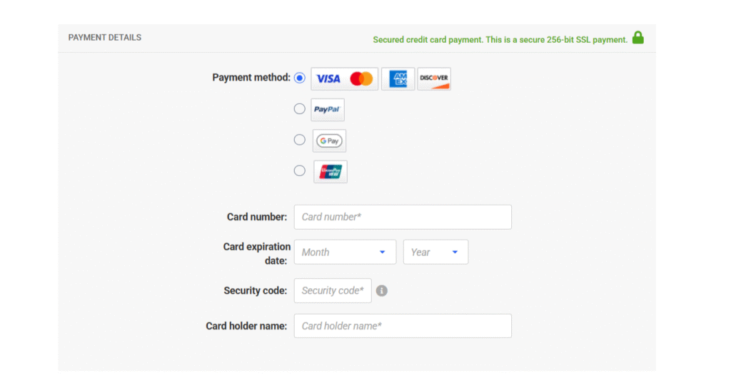 Payment options