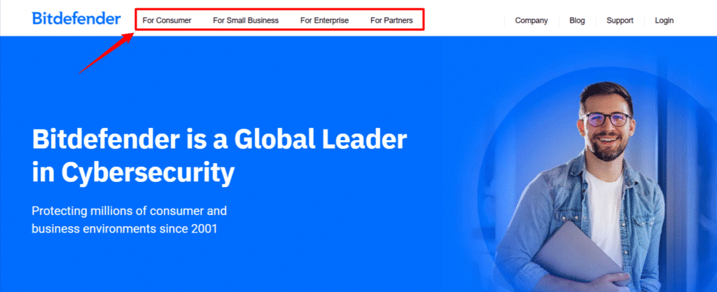 Bitdefender homepage